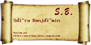 Séra Benjámin névjegykártya
