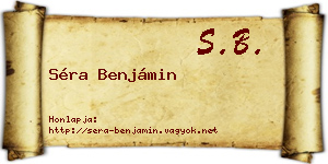 Séra Benjámin névjegykártya